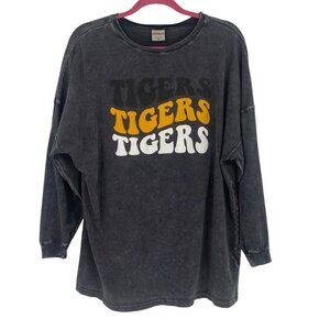 Chica-D Size M Gray Burnout Washed Tigers Tigers Tigers Long Sleeve Shirt